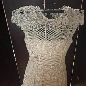 White and cream lace dress